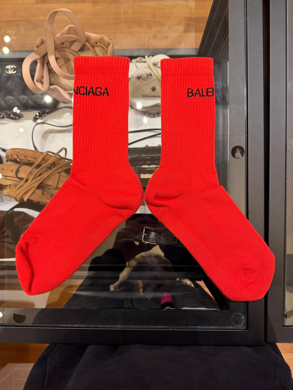 Balenciaga Logo Socks - Red