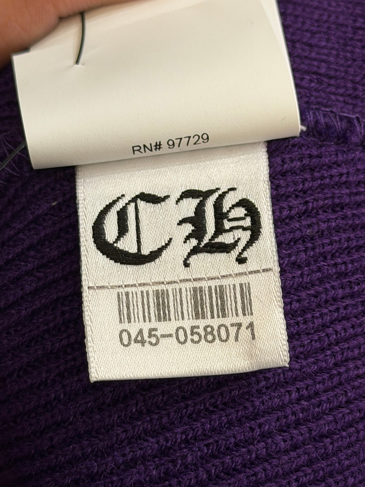 Chrome Hearts Cemetary Cross Logo Beanie - Purple