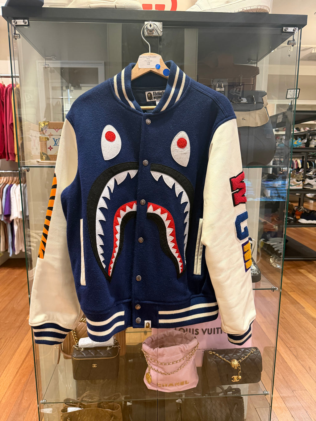 Bape Varsity Shark Jacket -
Navy