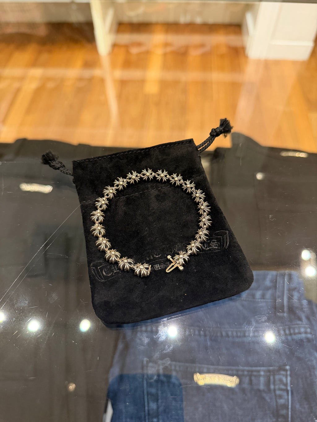Chrome Hearts Tiny Plus Link Bracelet Silver - 8 inch