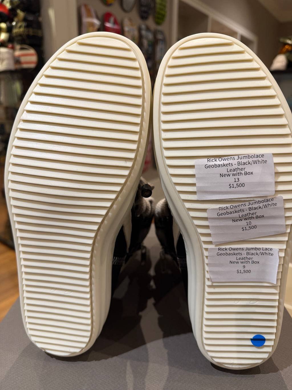 Rick Owens Jumbolace Geobaskets - Black/Milk