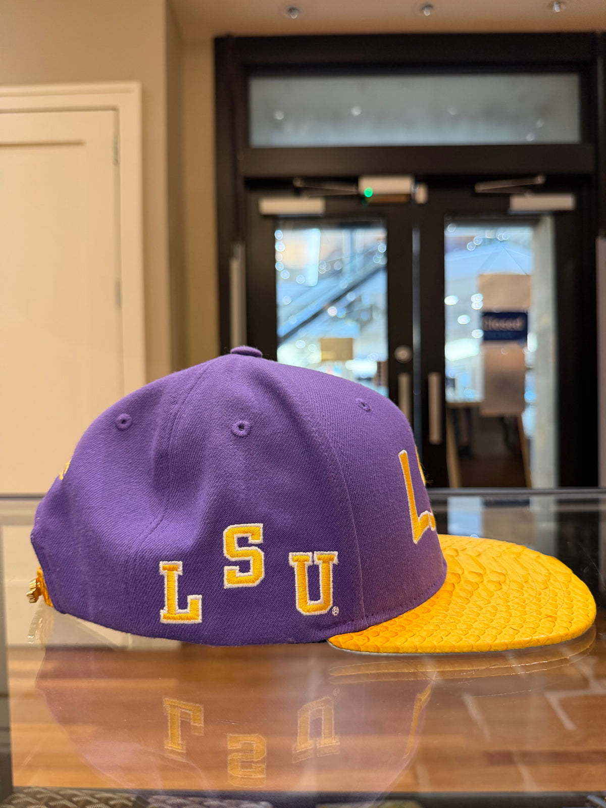 Just Don Snakeprint Bill LSU Adjustable Baseball Cap