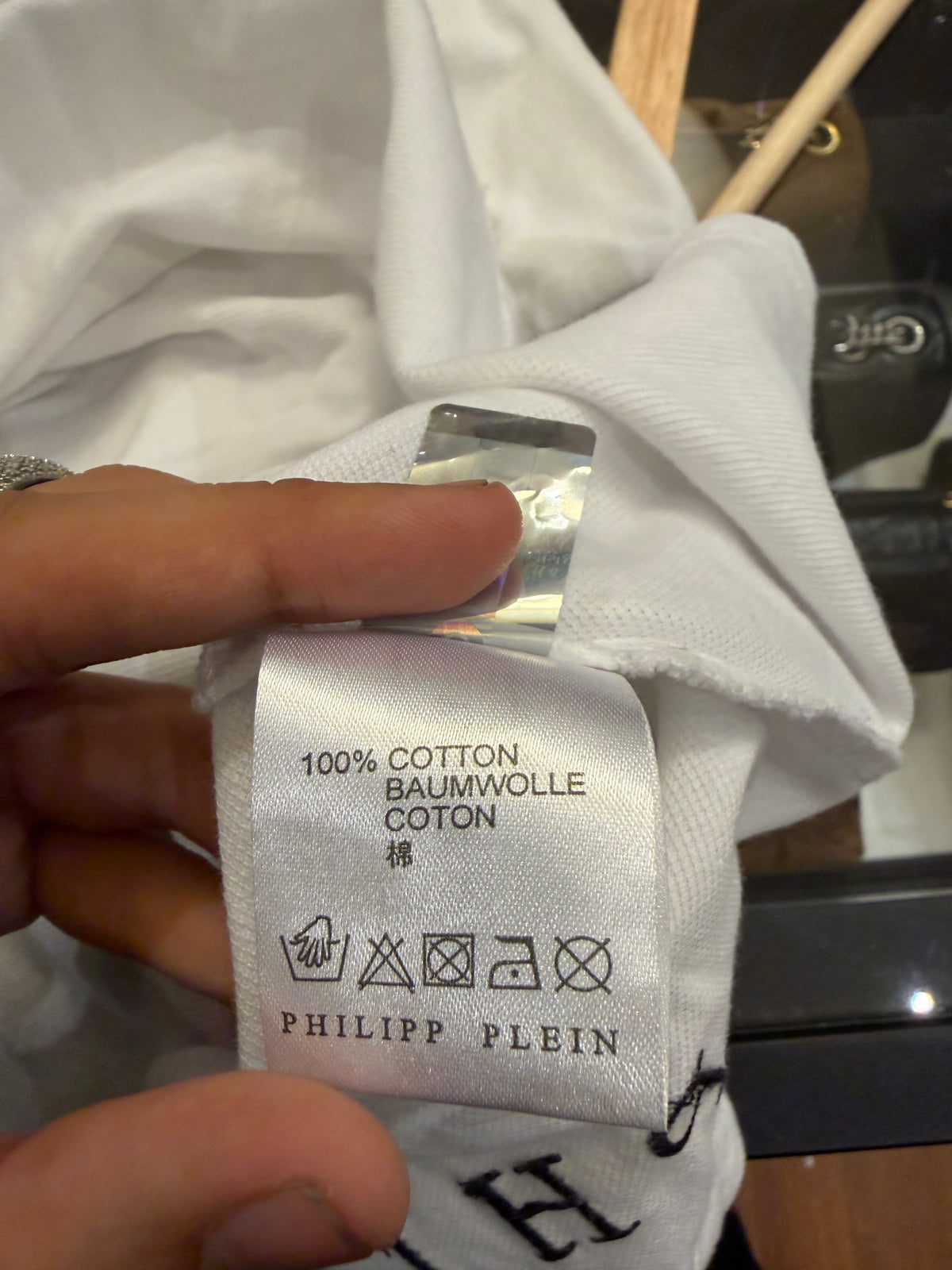 Phillep Plein Razor Blade Patch Polo Shirt - White