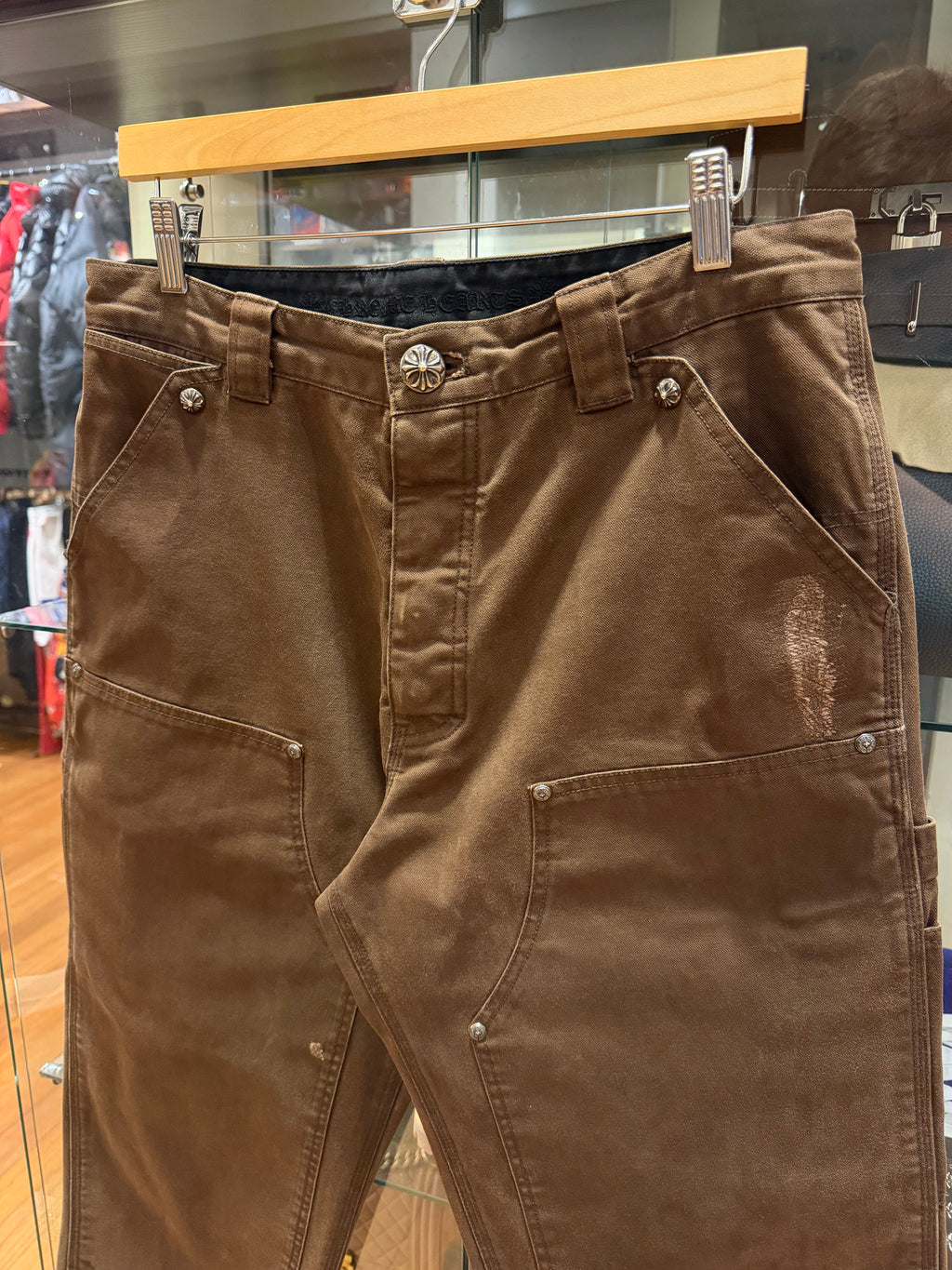 Chrome Hearts Brown Double Knee Carpenter Pants W/ Patches
