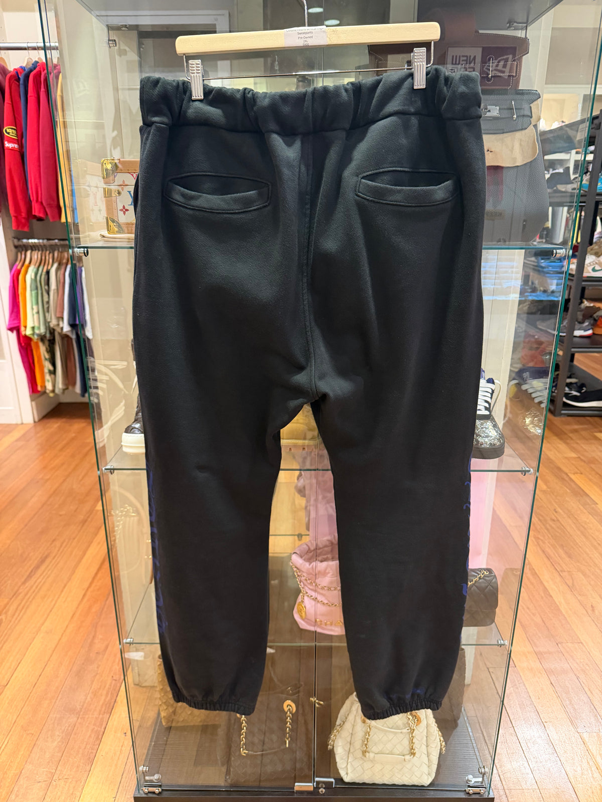 Chrome Hearts Vertical Logo Sweatpants - Black/Blue