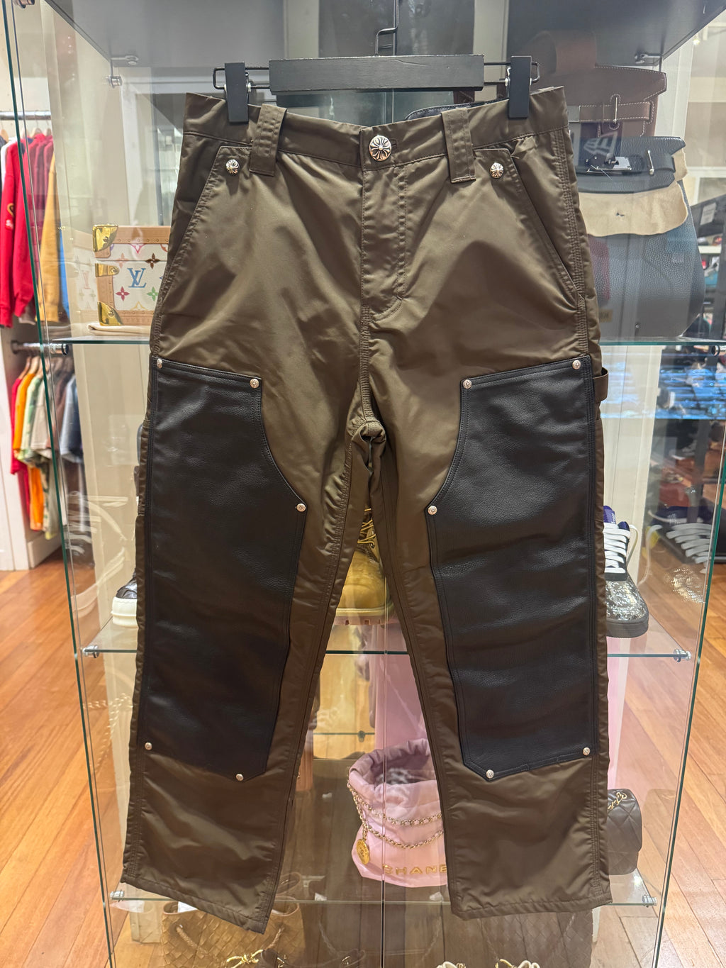 Chrome Hearts Nylon Leather Double Knee Carpenter Pants - Brown