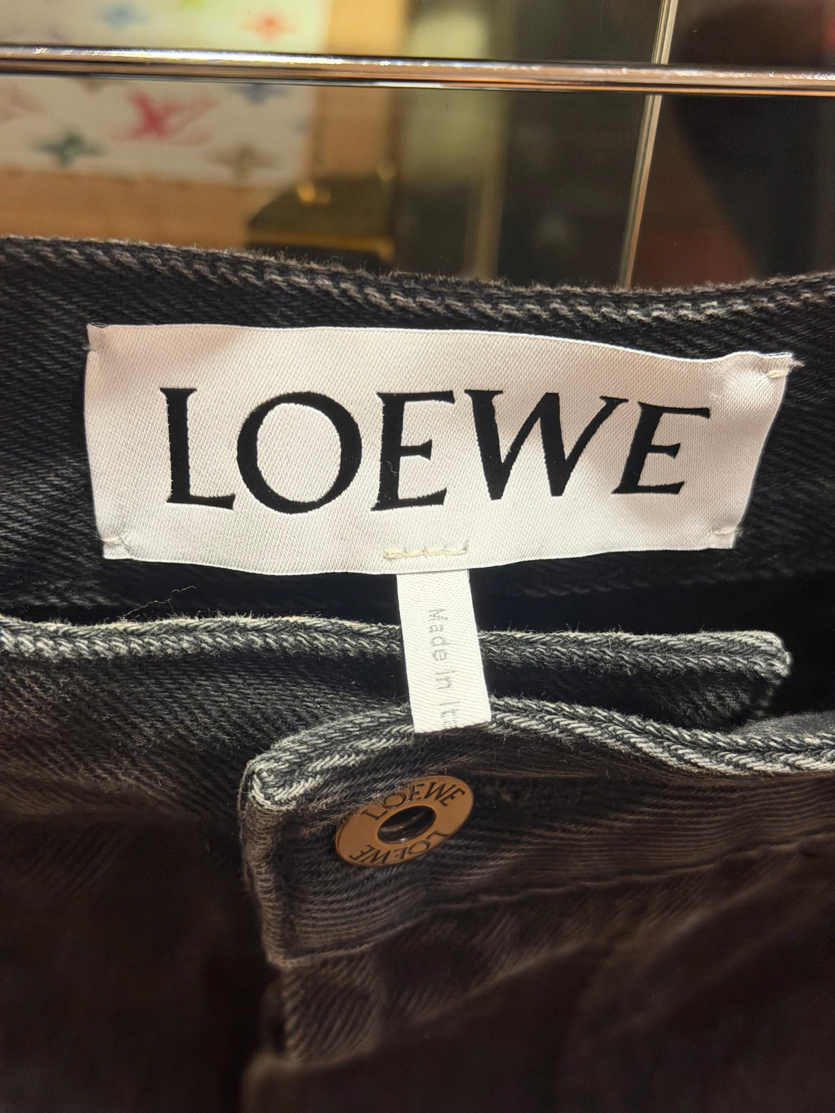Loewe Anagram Baggy Denim Jeans - Black