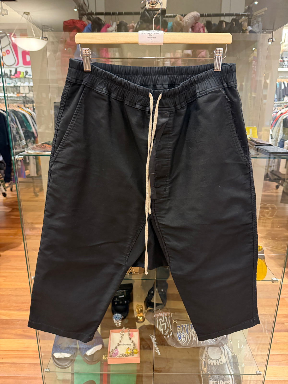 Rick Owens Drop Crotch Nylon Drawstring Short