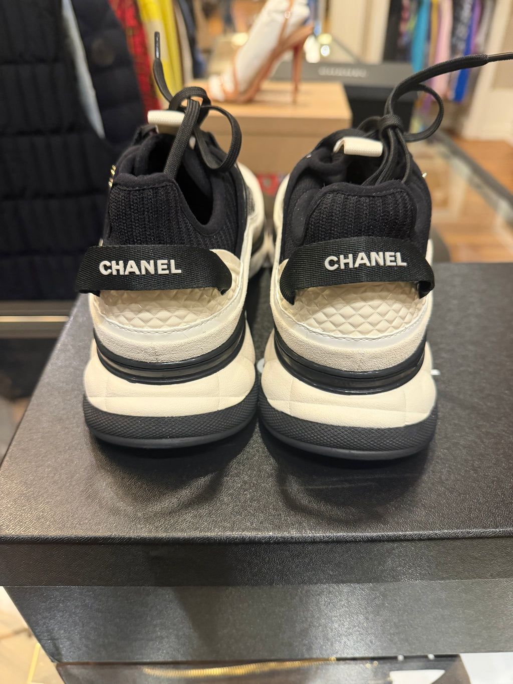 Chanel Fabric Suede Calfskin Sneakers - White