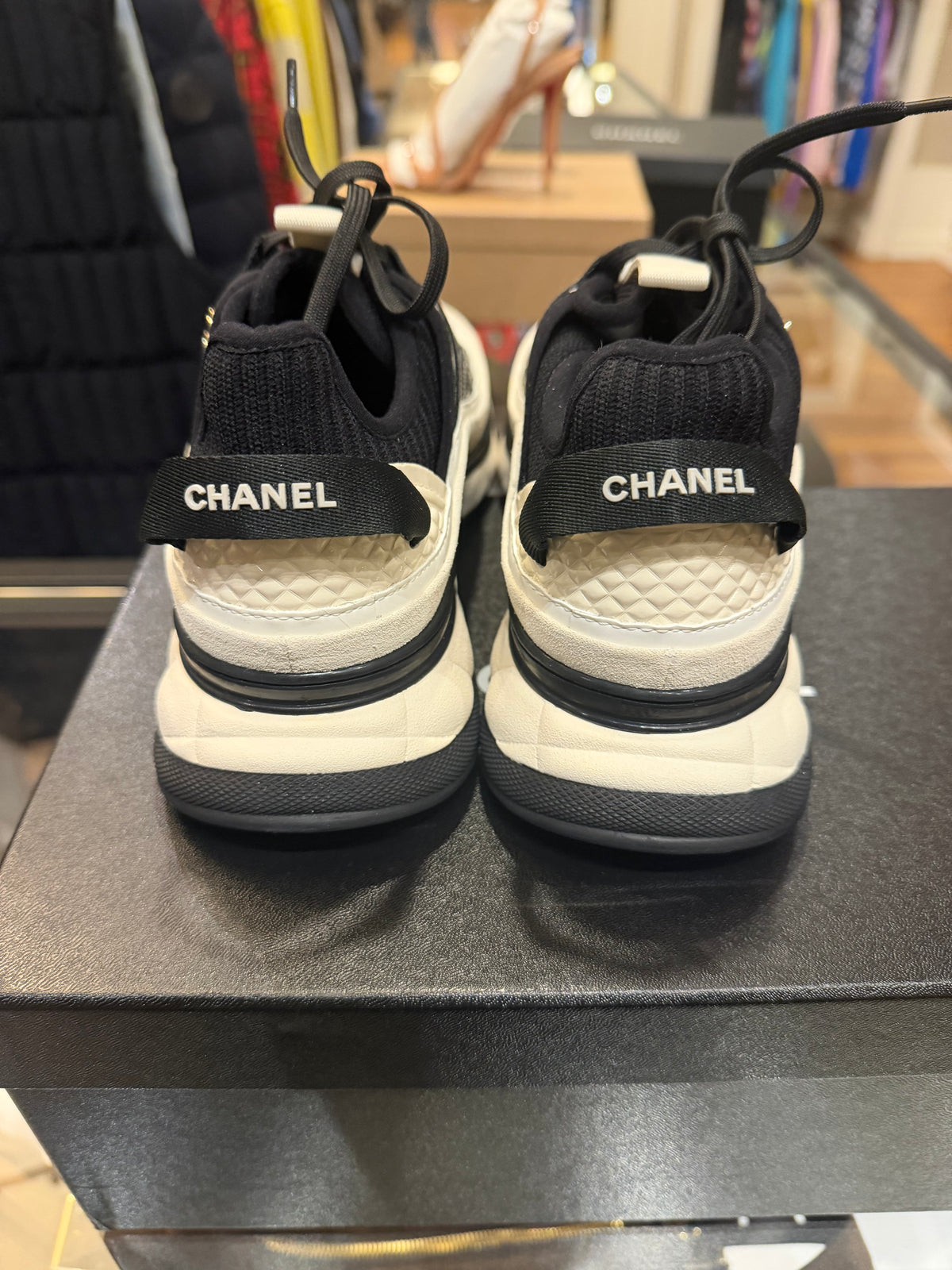 Chanel Fabric Suede Calfskin Sneakers - White