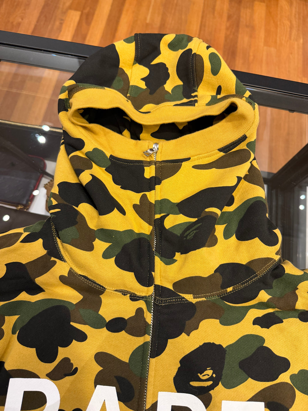Bape 1st Camo Balaclava Full Zip Hoodie -  Yellow