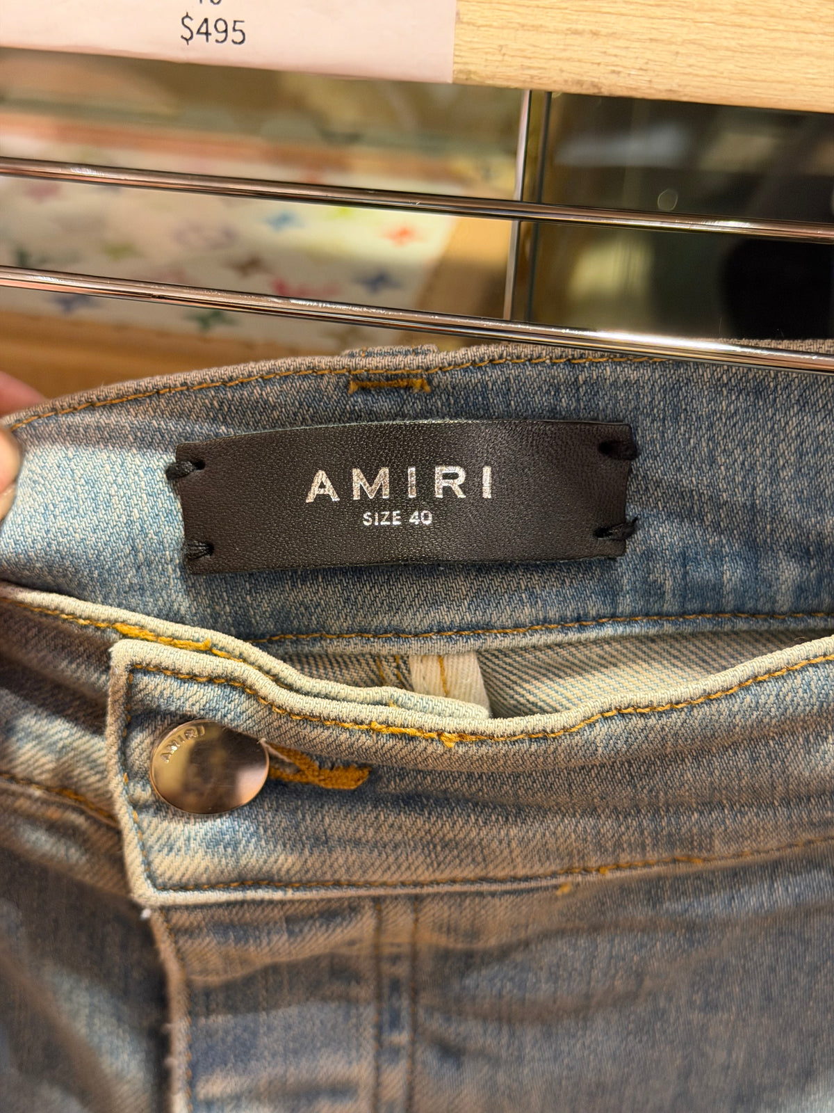 Amiri MX1 Leopard Velour Patch Denim Jeans