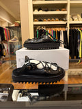 Sacai Lace-Up Platform Mules - Black