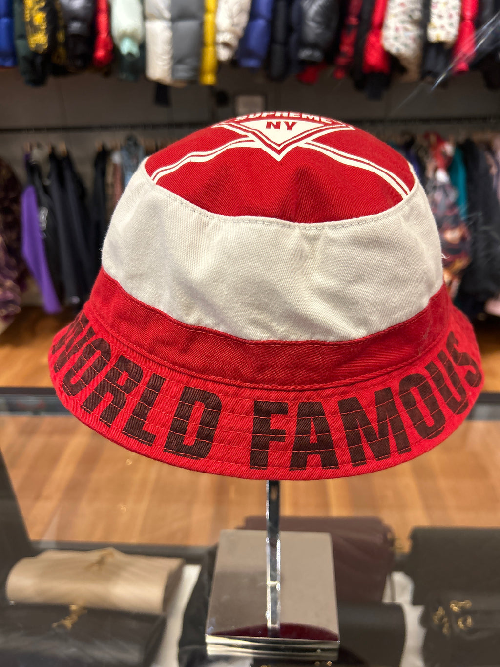 Supreme 'World Famous' Bucket Hat - Red