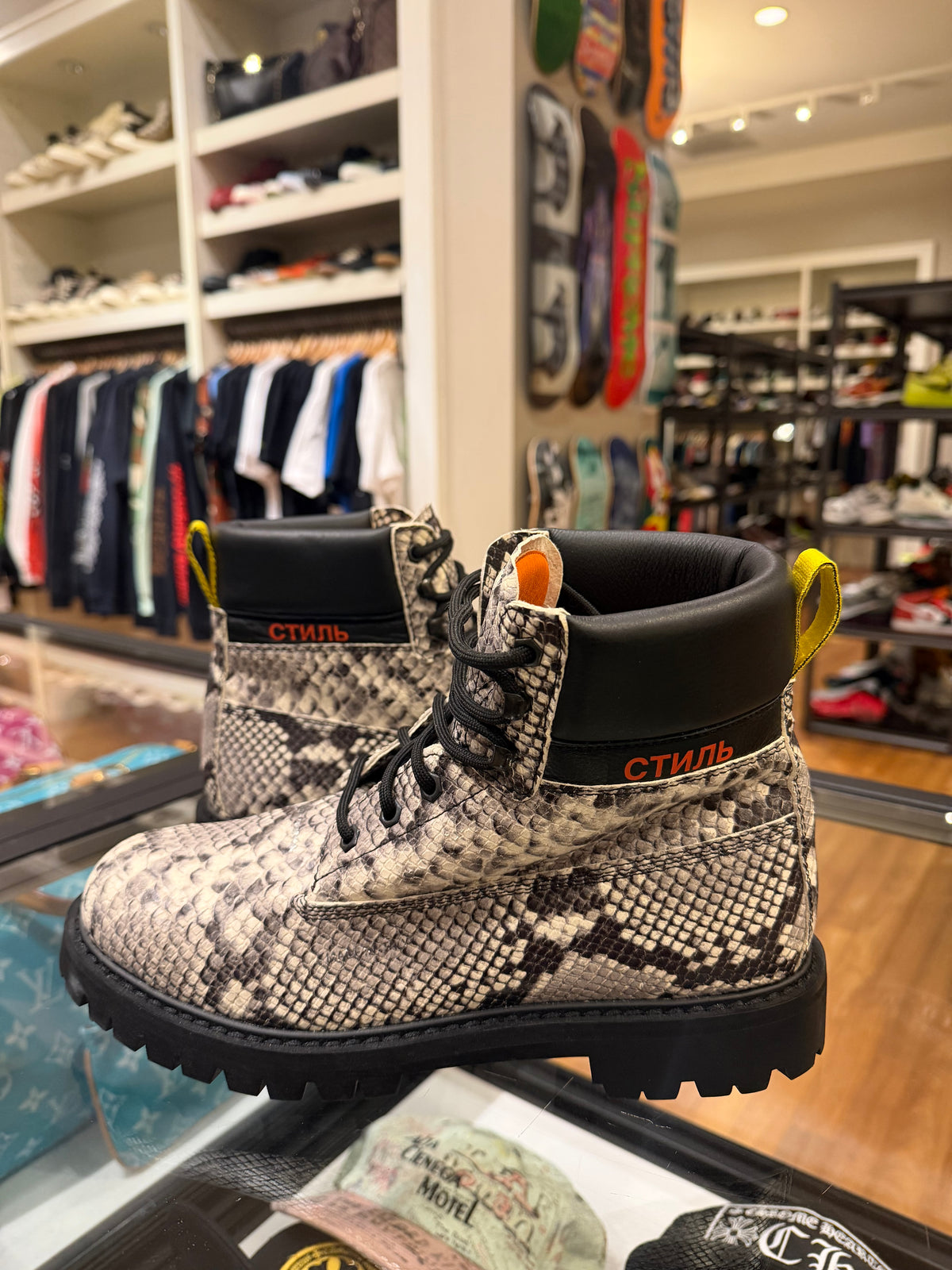 Heron Preston Snakeskin 6” Boot