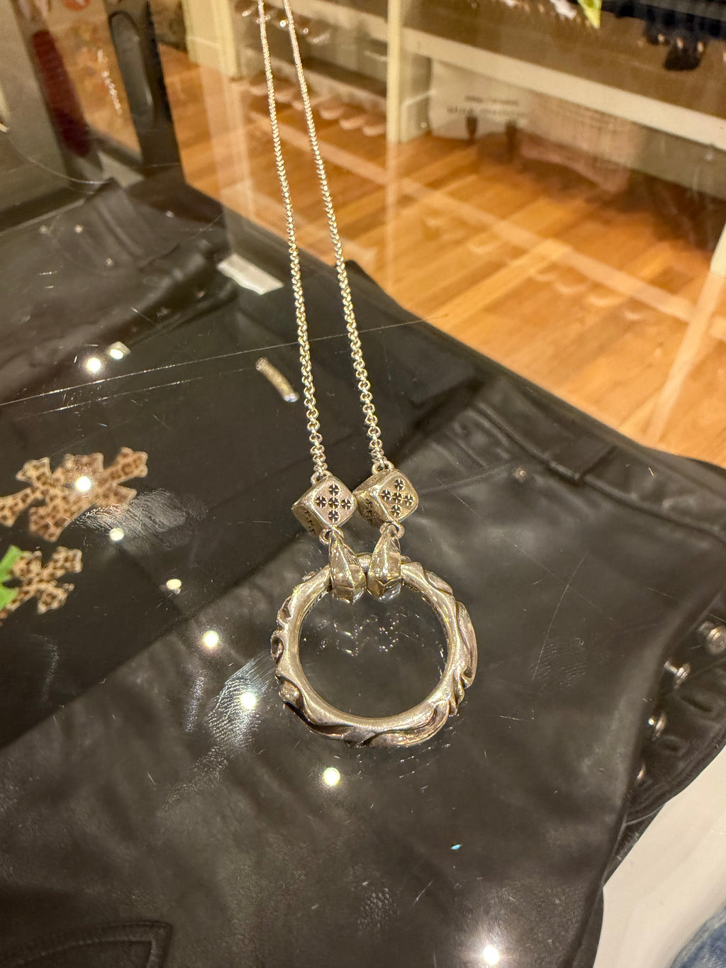 Chrome Hearts Vegas Exclusive Dice Necklace Eyewear Loop - Silver