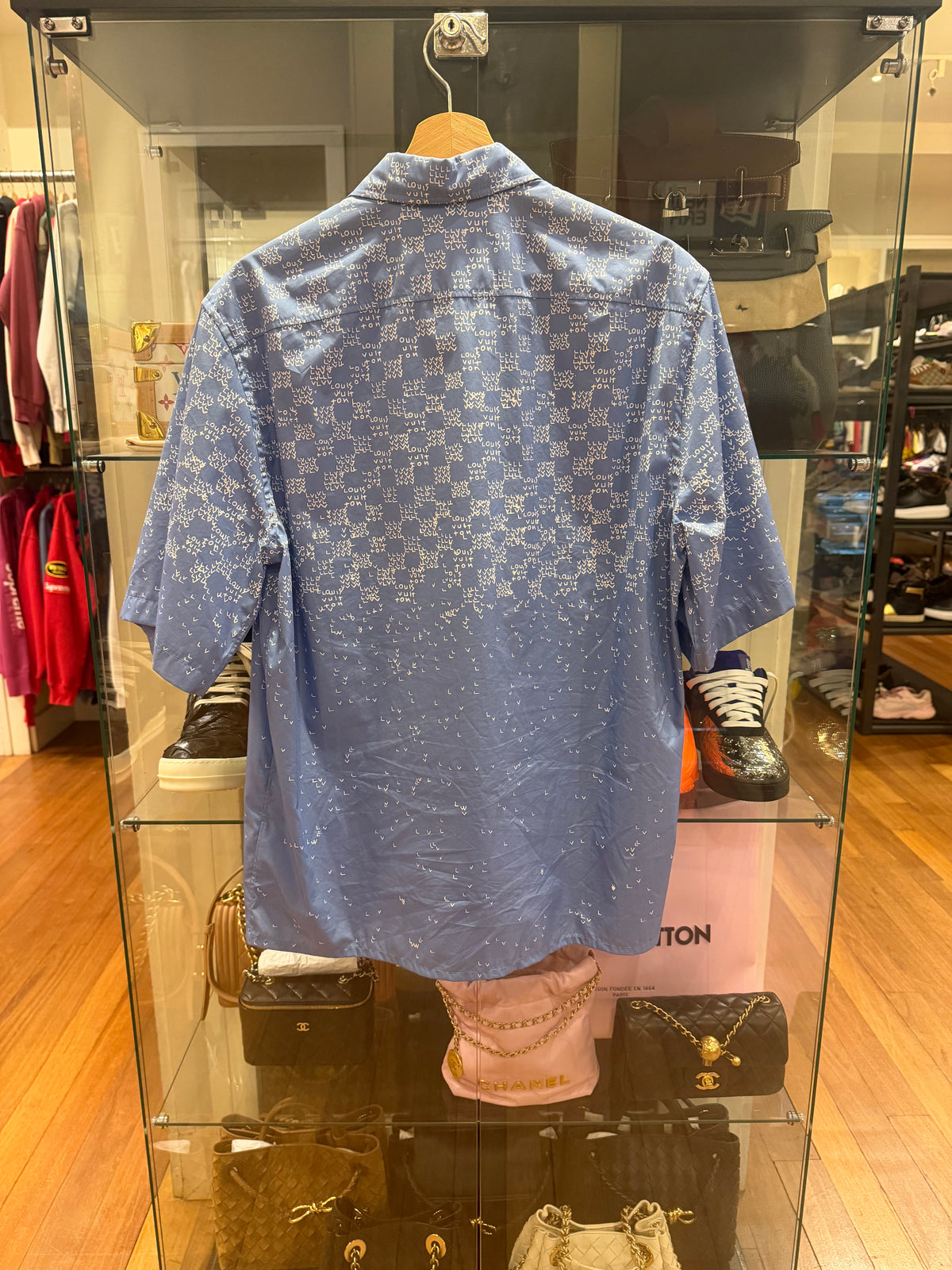Louis Vuitton Damier Spread SS Button Down  - Light Blue