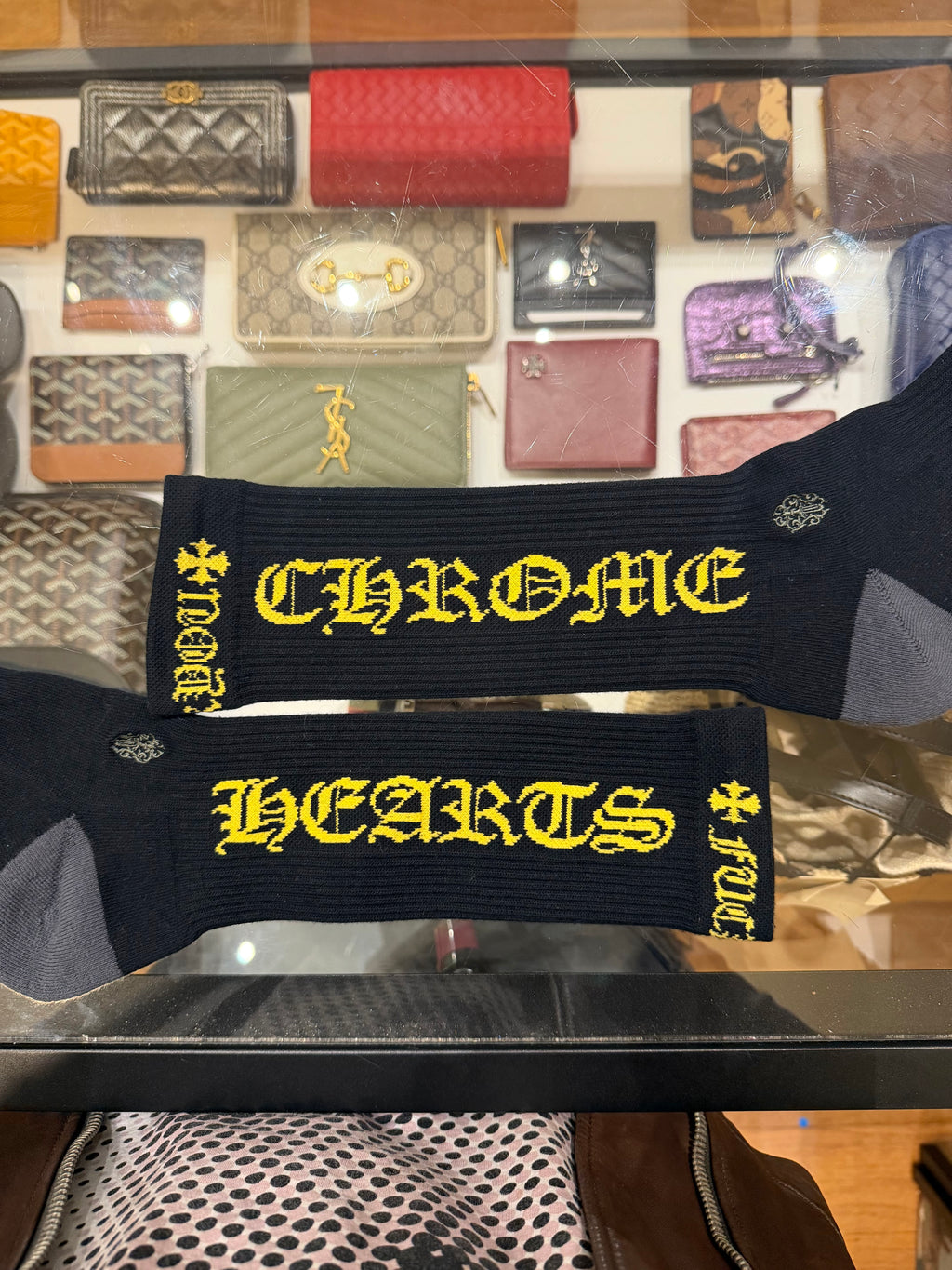 Chrome Hearts CH ‘Fuck You’ Socks - Black/Yellow