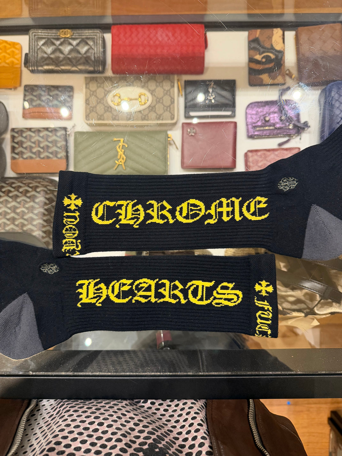 Chrome Hearts CH ‘Fuck You’ Socks - Black/Yellow