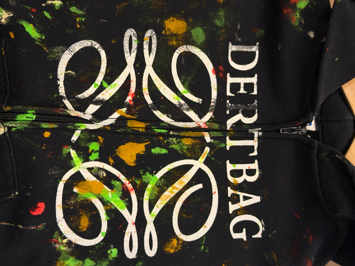 Dertbag Painted Zip Up Hoodie - Black