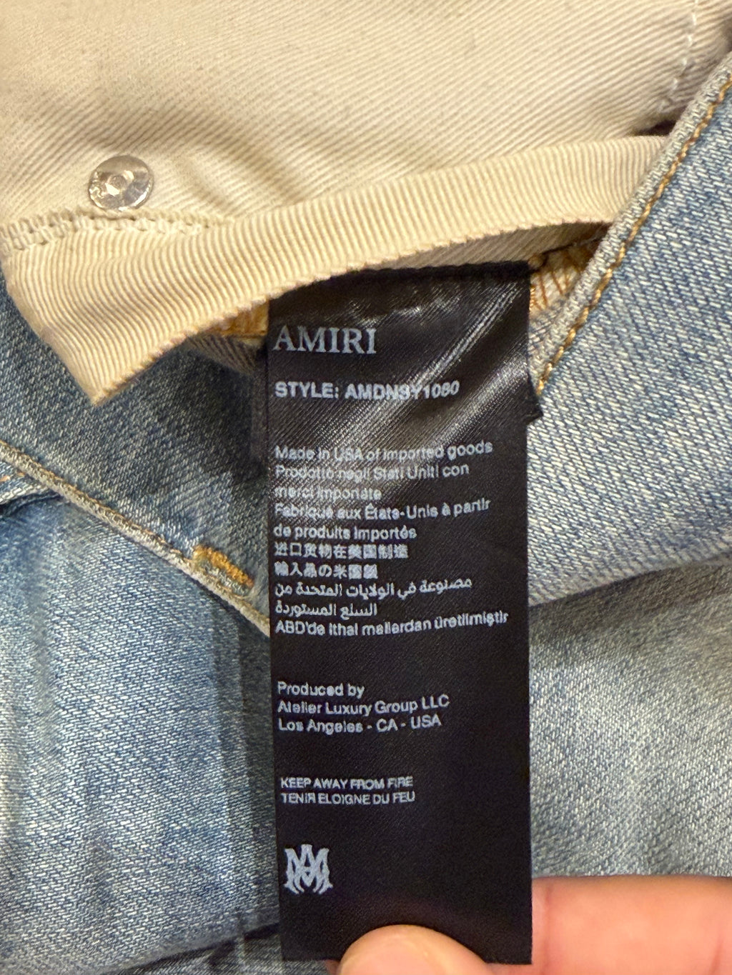 Amiri MX1 Distressed Skinny Jeans - LightWash/Zebra Patches