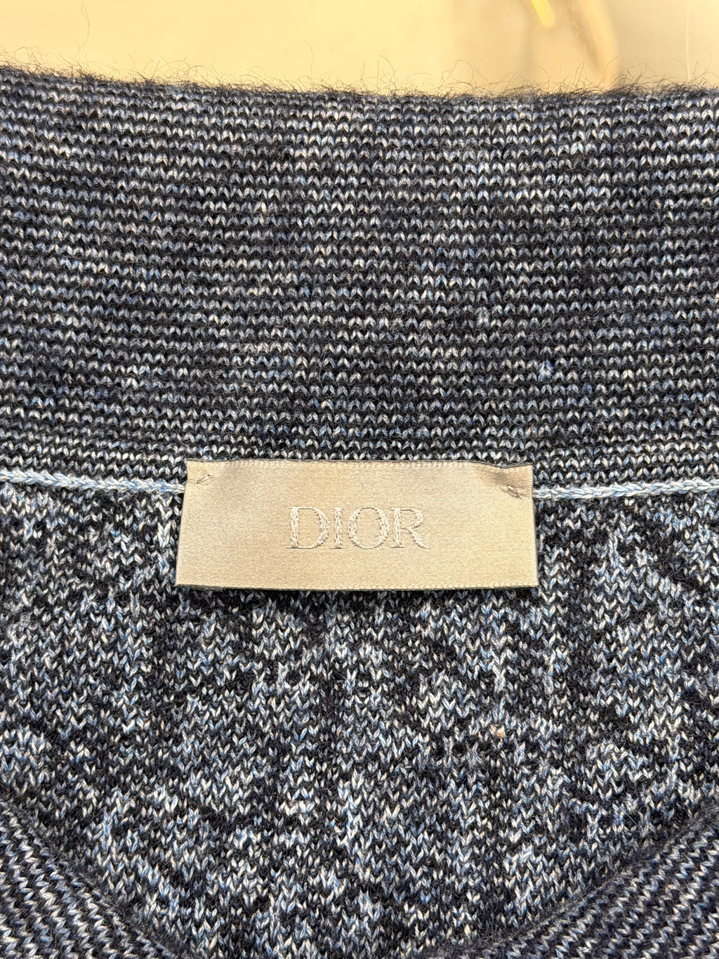 Dior x Otani Workshop Knit Oblique Polo Shirt - Blue