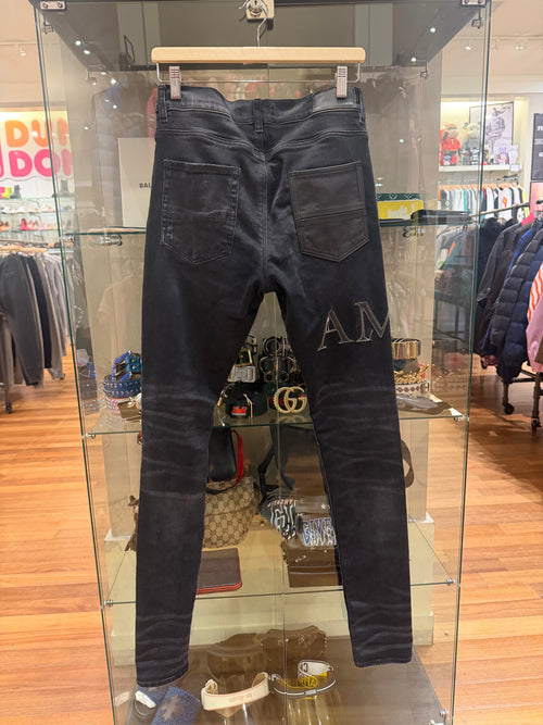 Amiri Leather Stitch Logo
Denim Jeans - Black