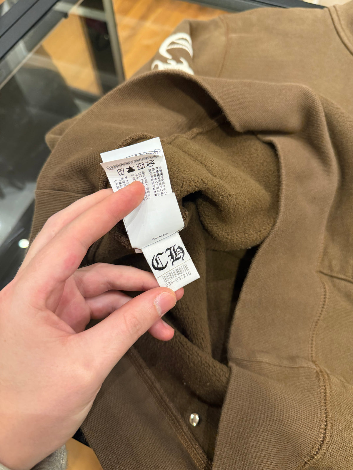 Chrome Hearts ‘Slo Ride’ Cashmere embroidered quarter zip - brown
