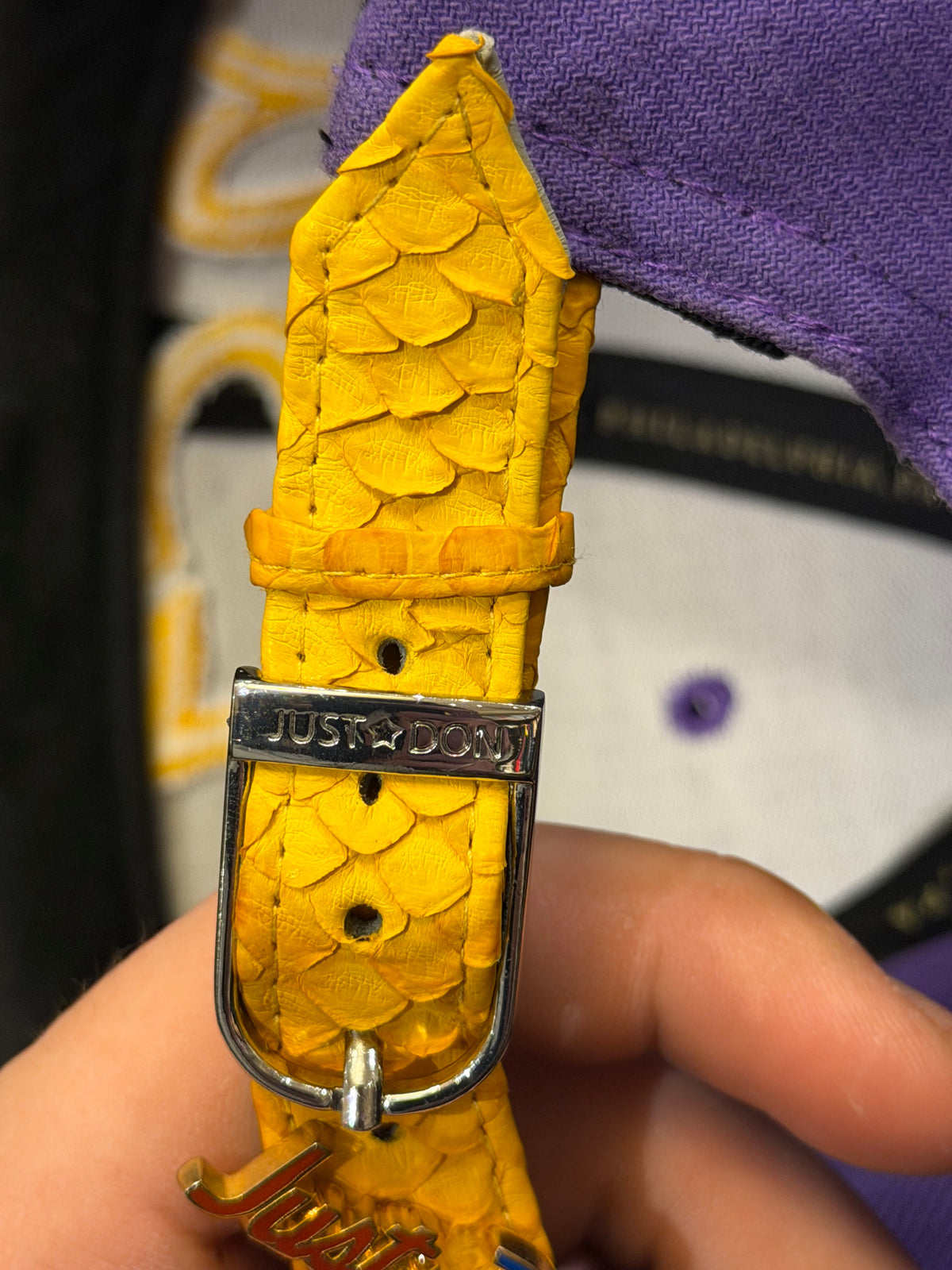 Just Don Snakeprint Bill LSU Adjustable Baseball Cap