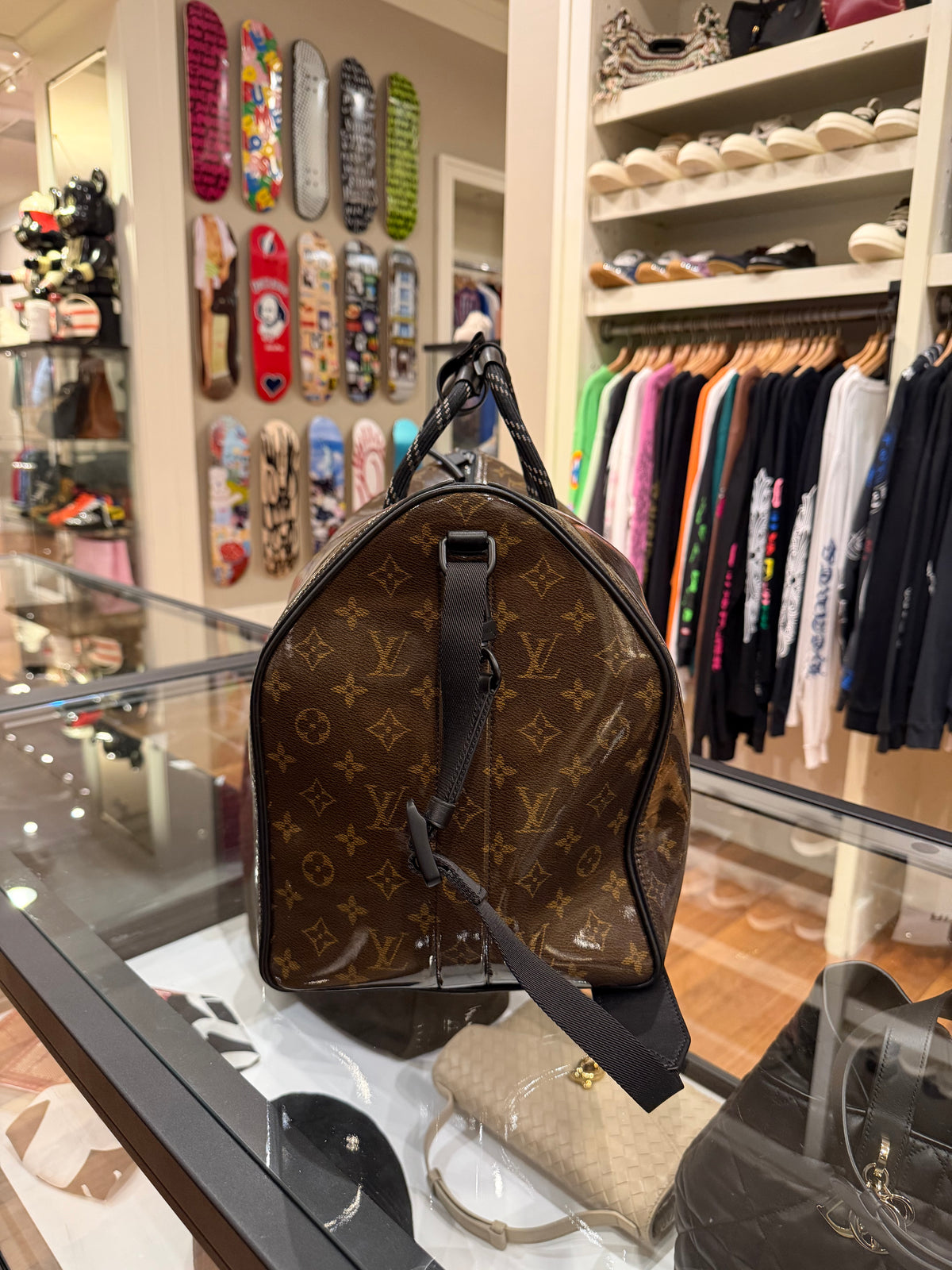 Louis Vuitton Monogram Glaze Keepall Bandouliere 50 Duffle Bag