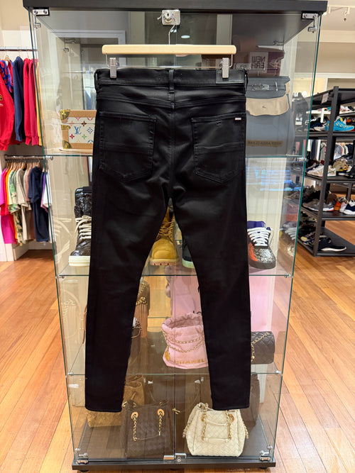 Amiri MX1 Distressed Skinny Jeans - Black/Copper Patches