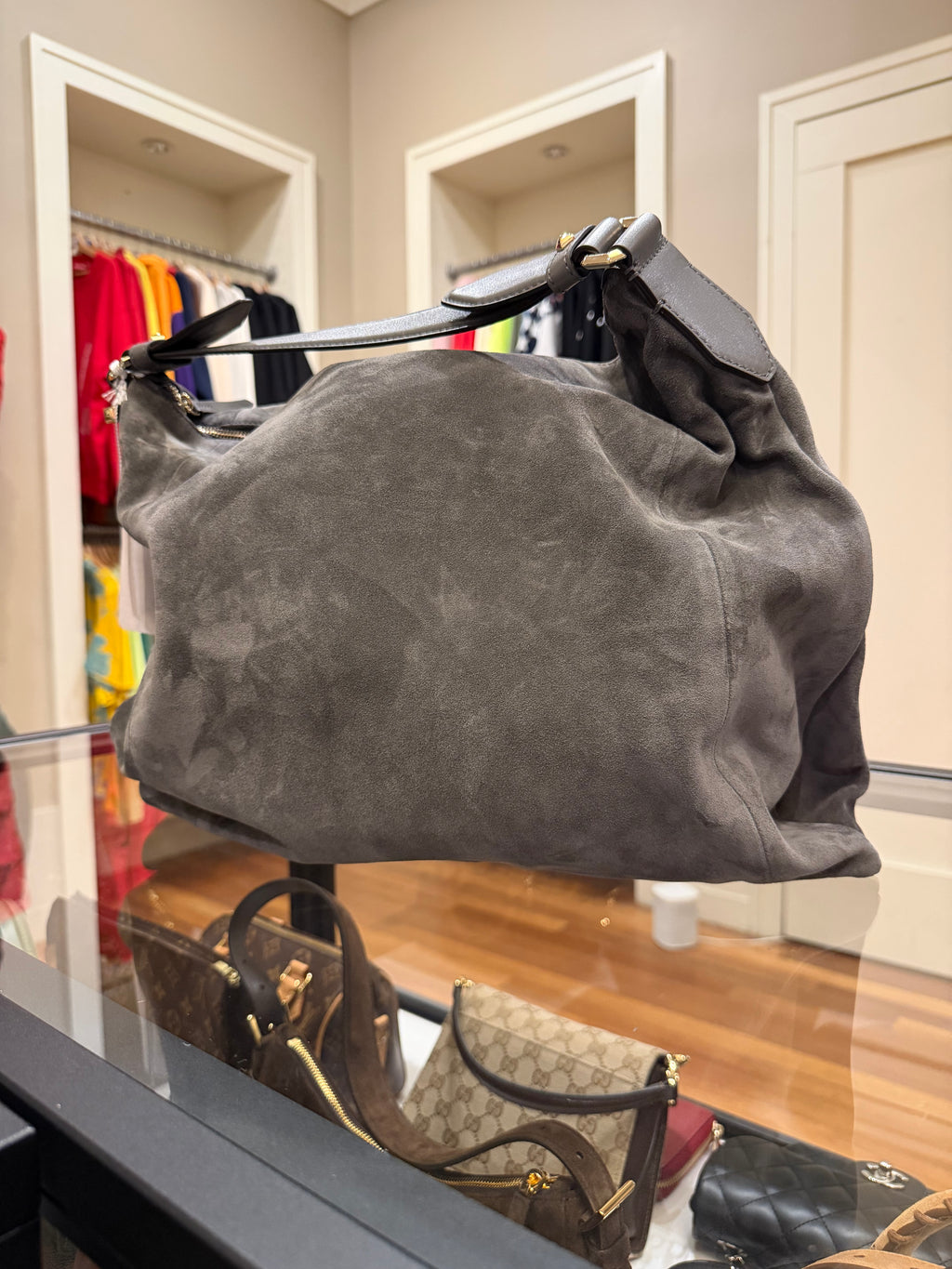 Jimmy Choo Ana Suede Hobo Bag