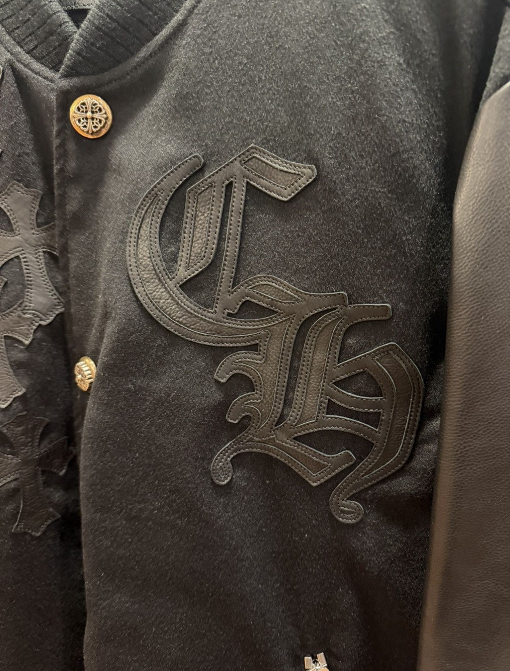 Chrome Hearts Varsity Jacket Cashmere Cross Patch