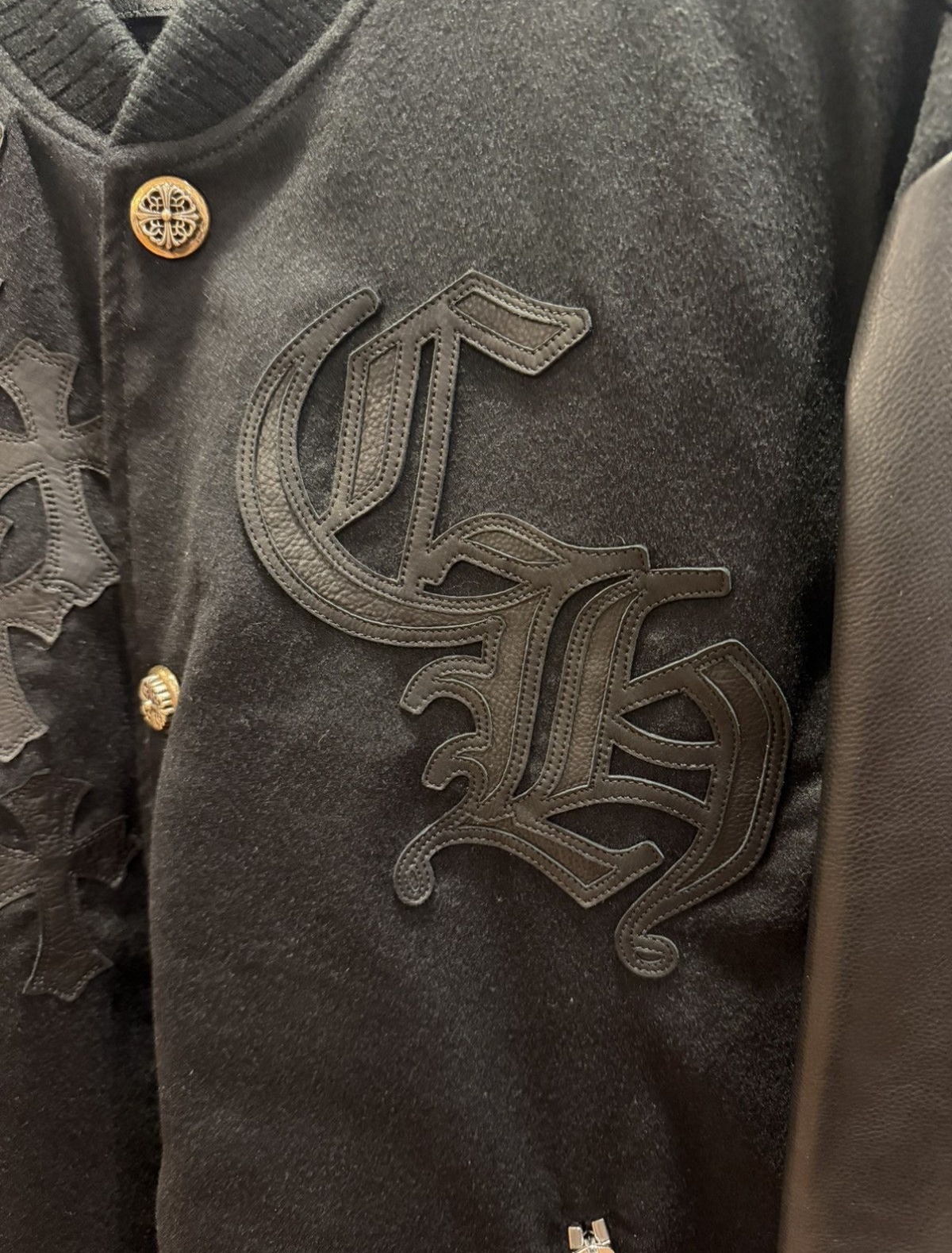 Chrome Hearts Varsity Jacket Cashmere Cross Patch