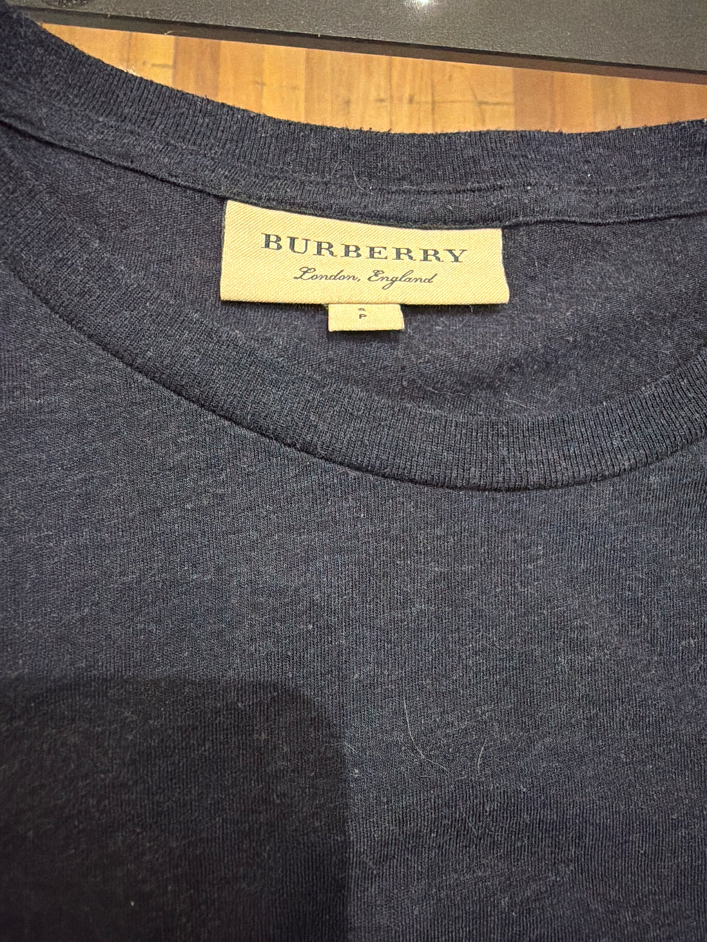 Burberry Script Logo Tee-Navy