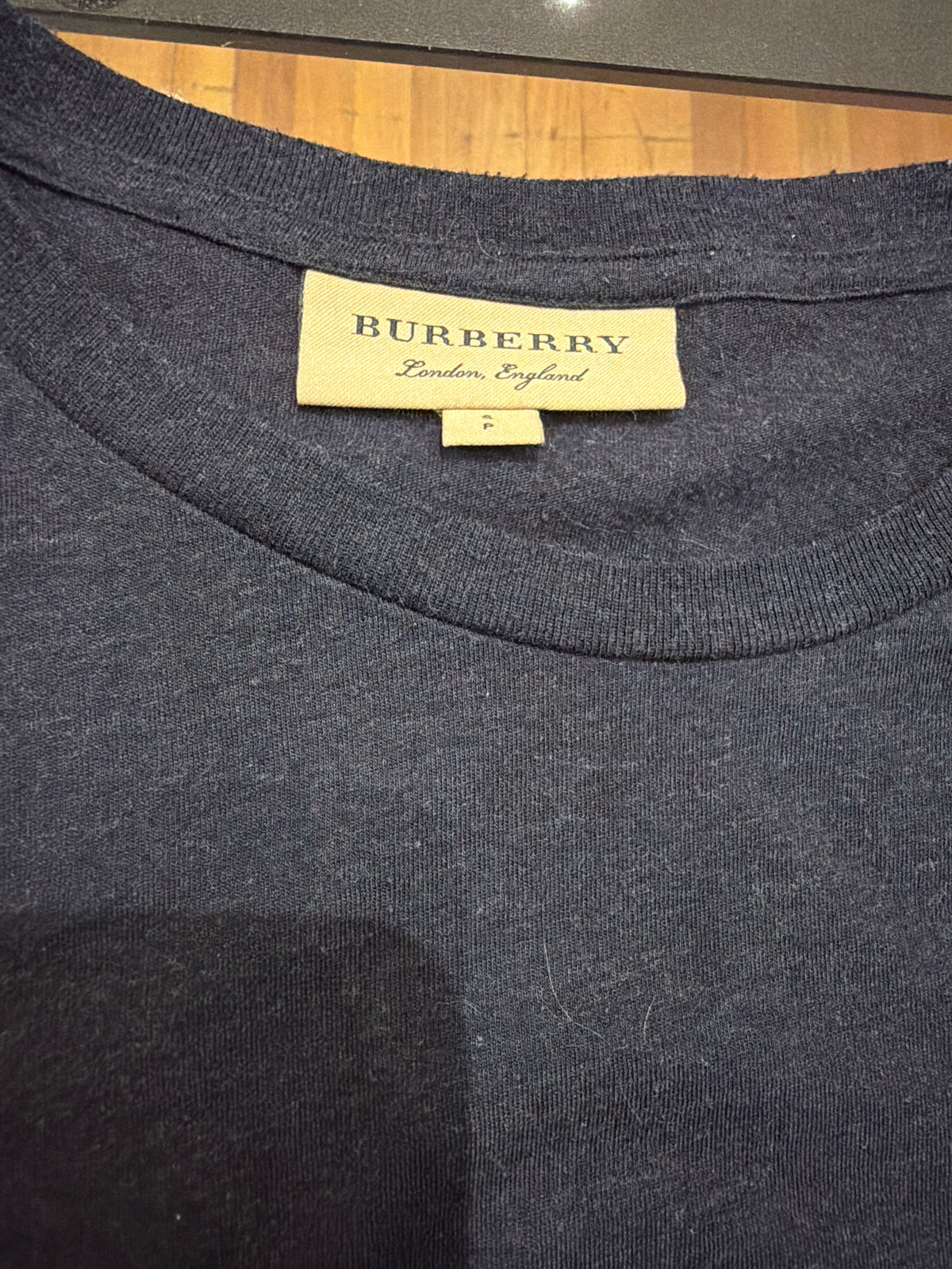 Burberry Script Logo Tee-Navy