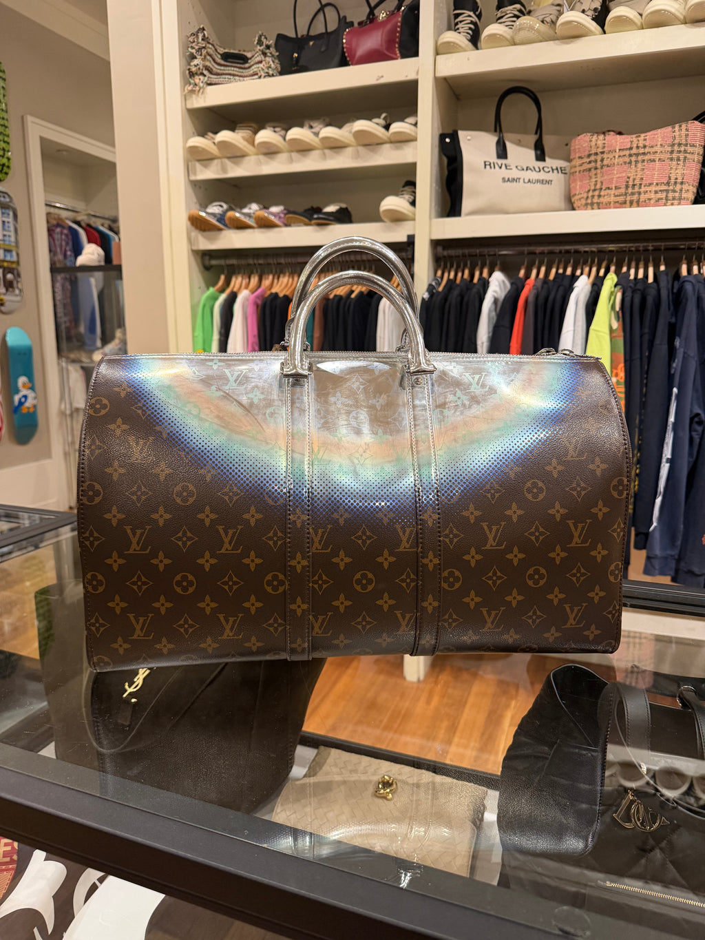 Louis Vuitton Keepall Bandoulière 50 Metallic Nebula Monogram 2023 Duffle Bag