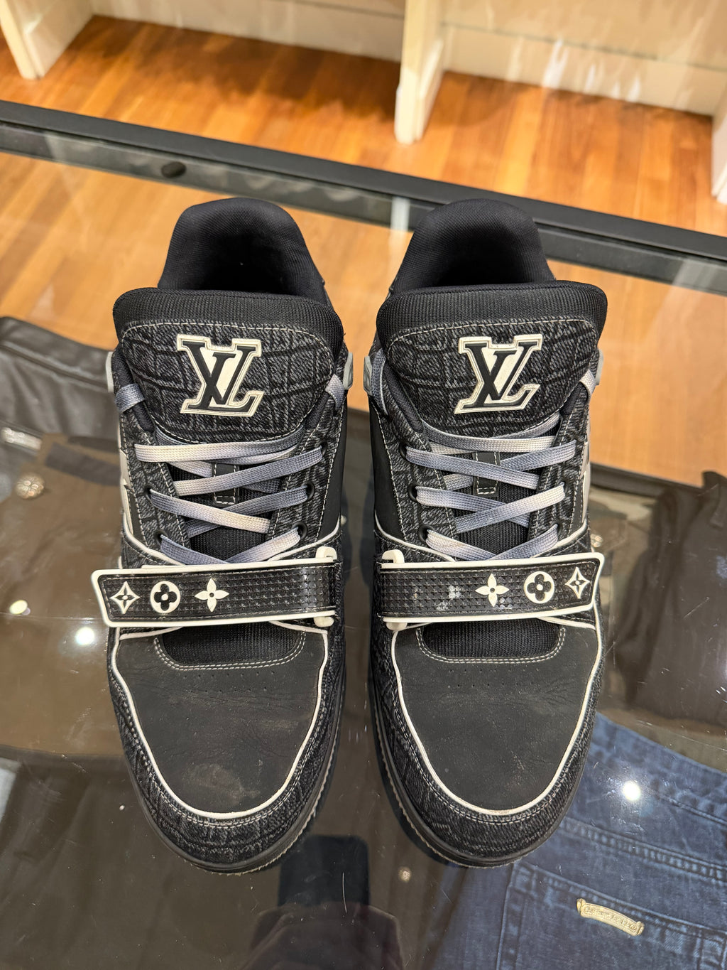 Louis Vuitton LV Trainer Croc Embossed Denim