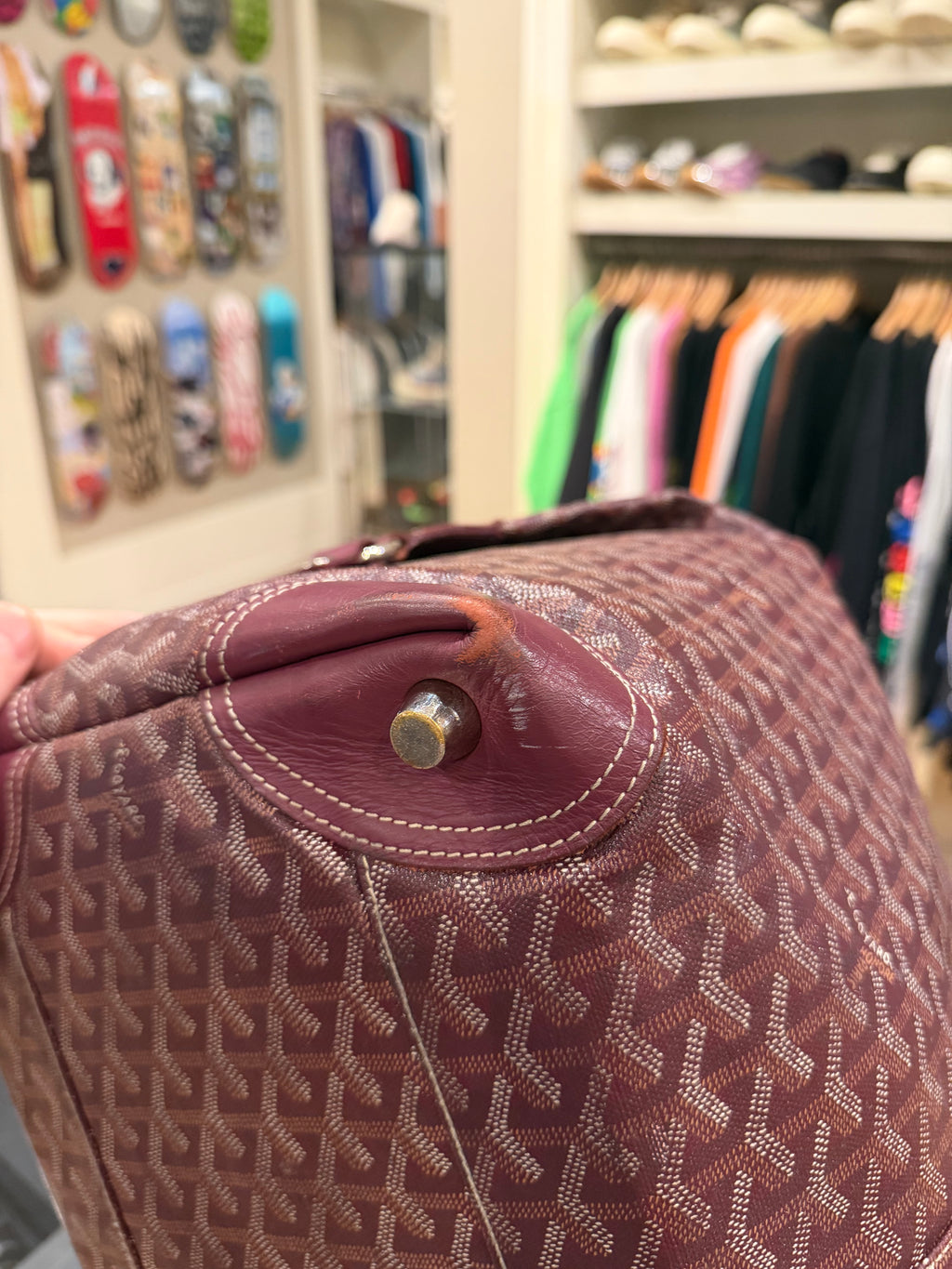 Goyard Boeing 55 Burgundy Duffle Bag