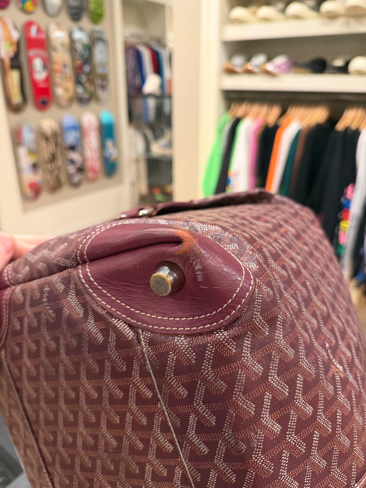Goyard Boeing 55 Burgundy Duffle Bag