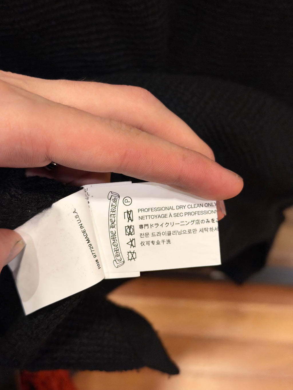 Chrome Hearts Cashmere Triple Cross Patch Waffle Hoodie