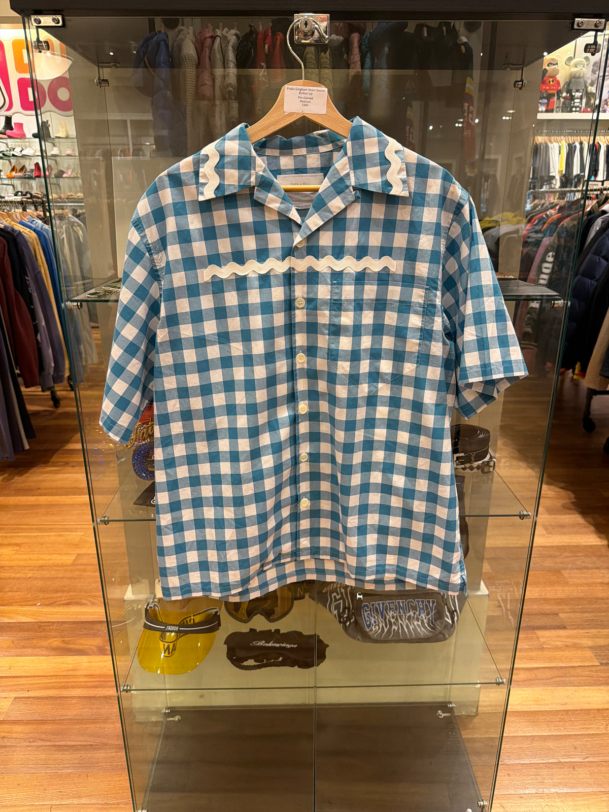 Prada Gingham Short Sleeve Button Up