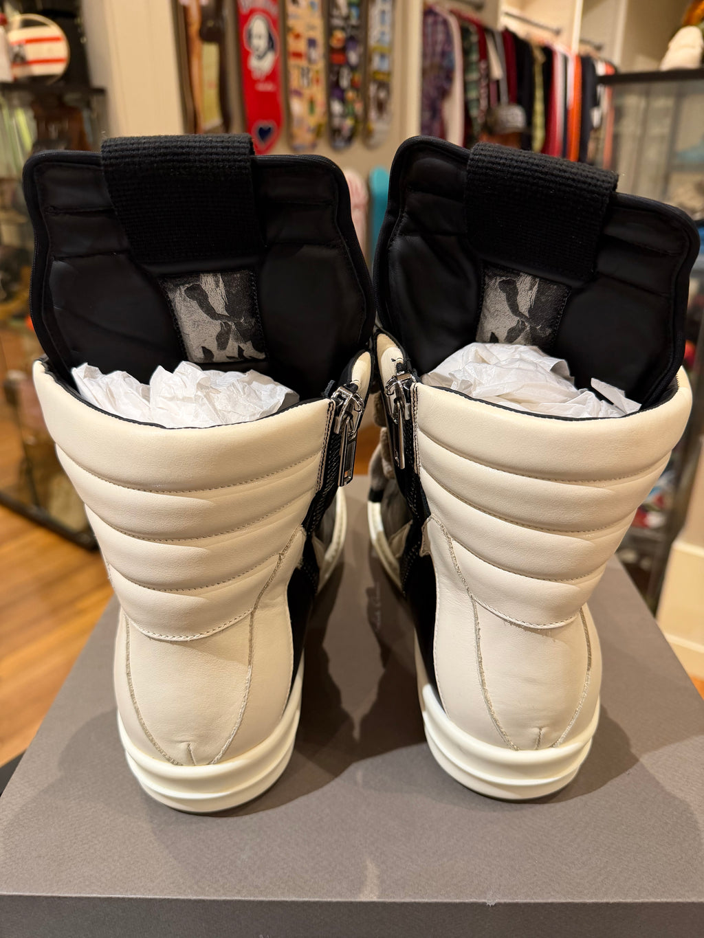 Rick Owens Jumbolace Geobaskets - Black/Milk