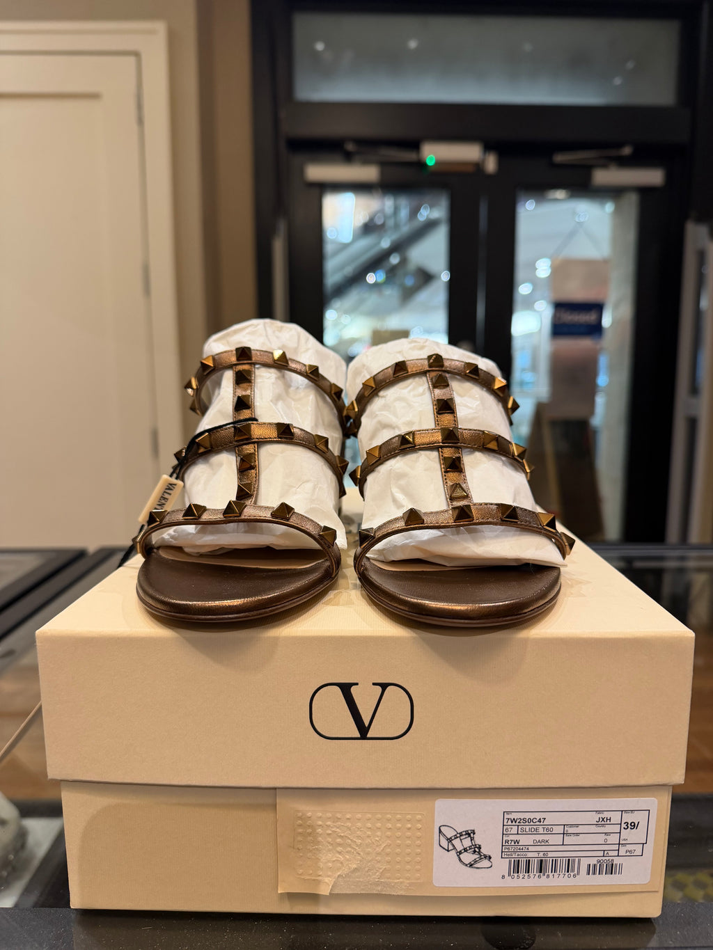 Valentino Garavani Rockstud Metallic Calfskin Heel