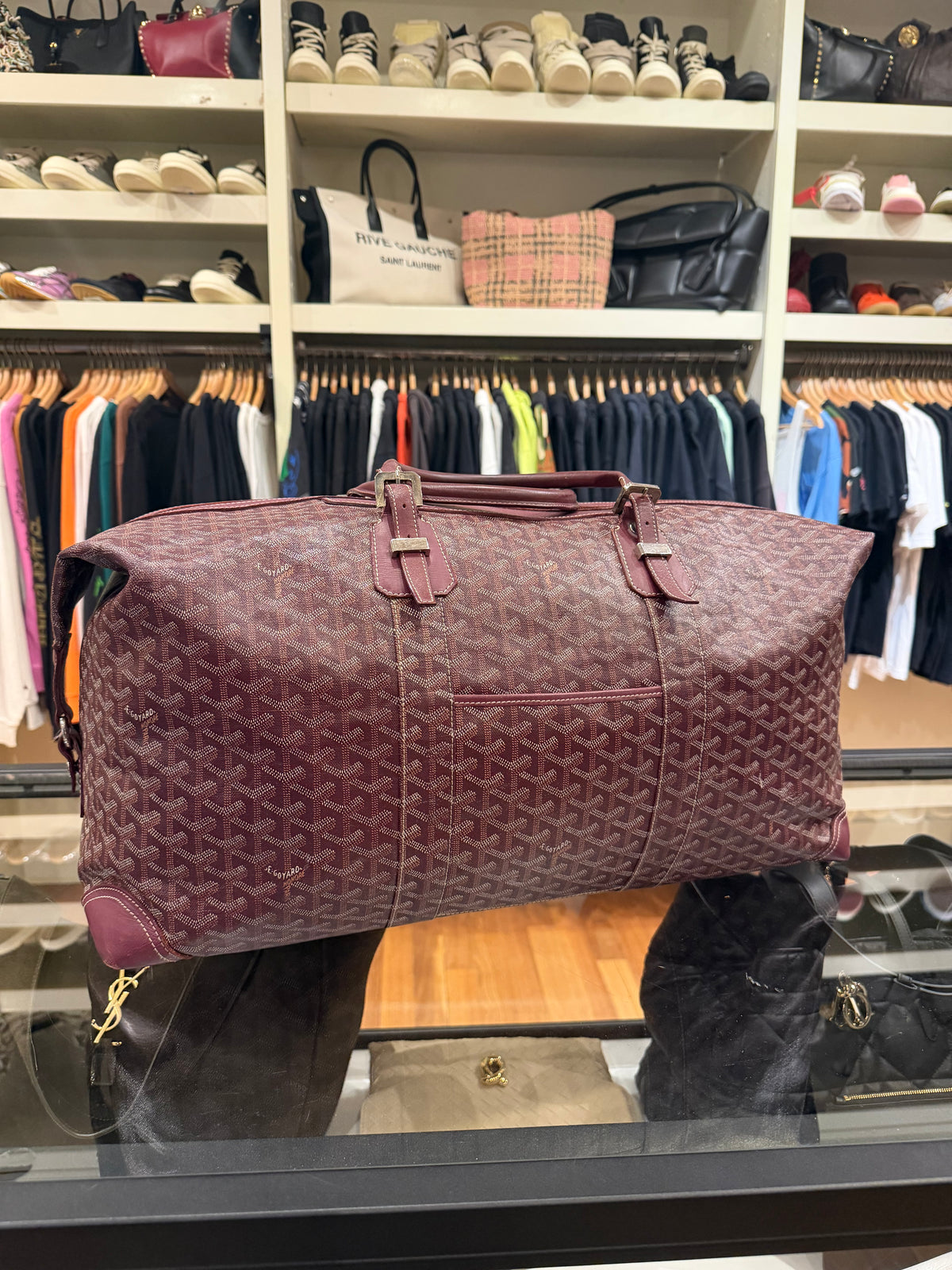Goyard Boeing 55 Burgundy Duffle Bag