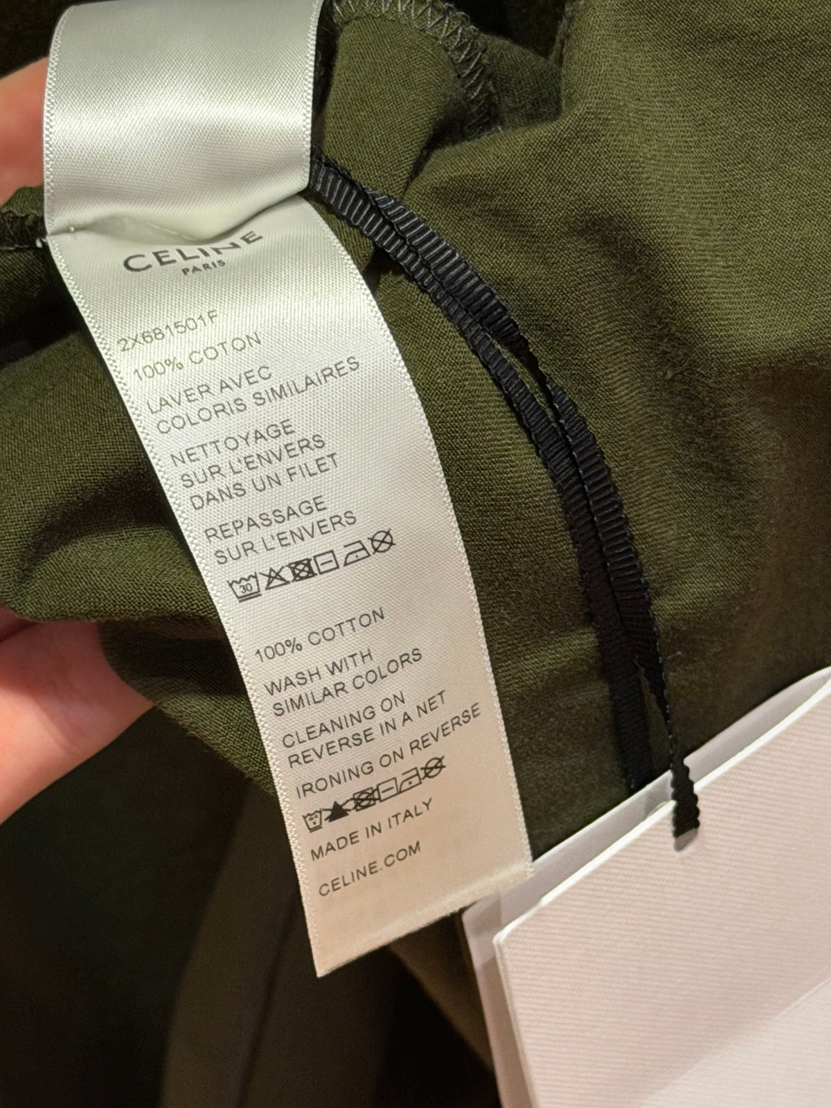 Celine Logo Print Tee - Green