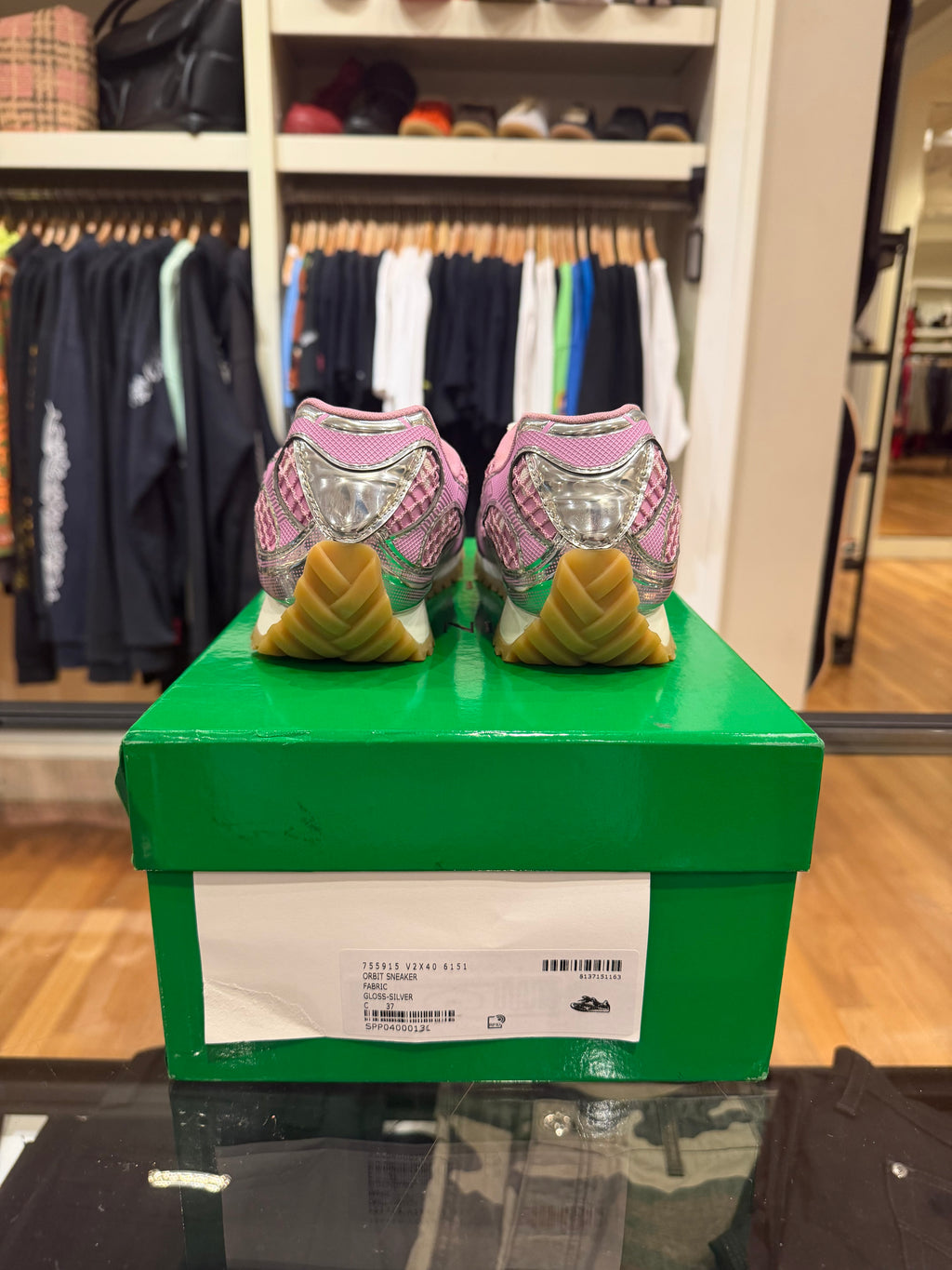 Bottega Veneta Orbit Low Top Sneaker - Pink Silver