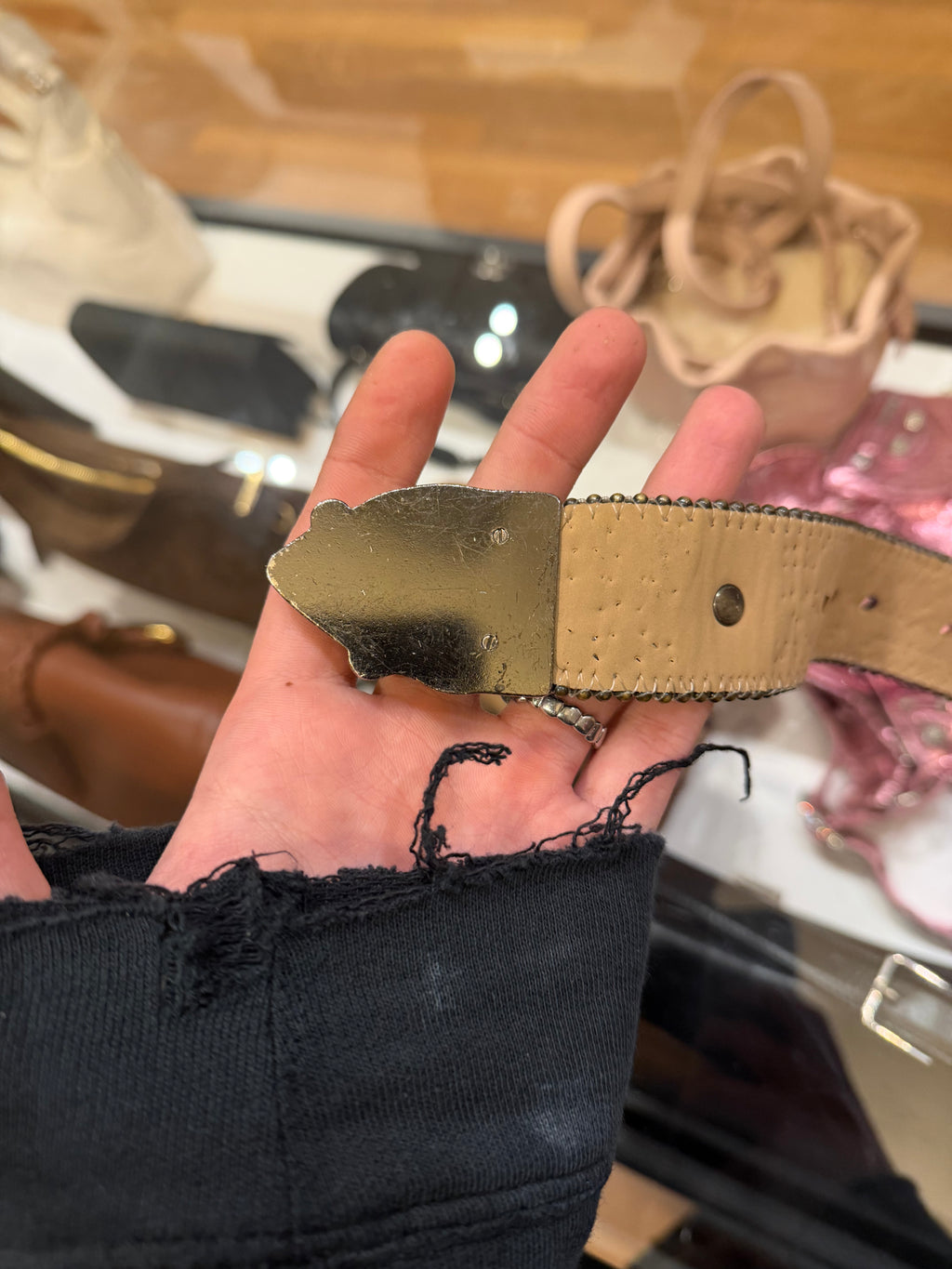 B.B. Simon Skull Pile Studded Belt