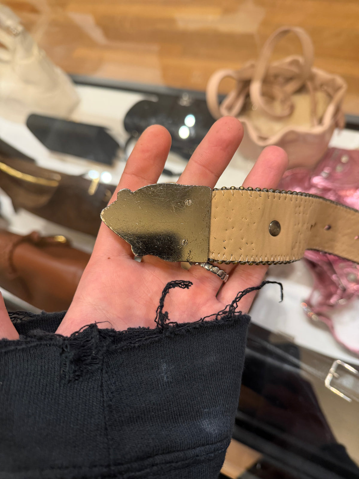B.B. Simon Skull Pile Studded Belt