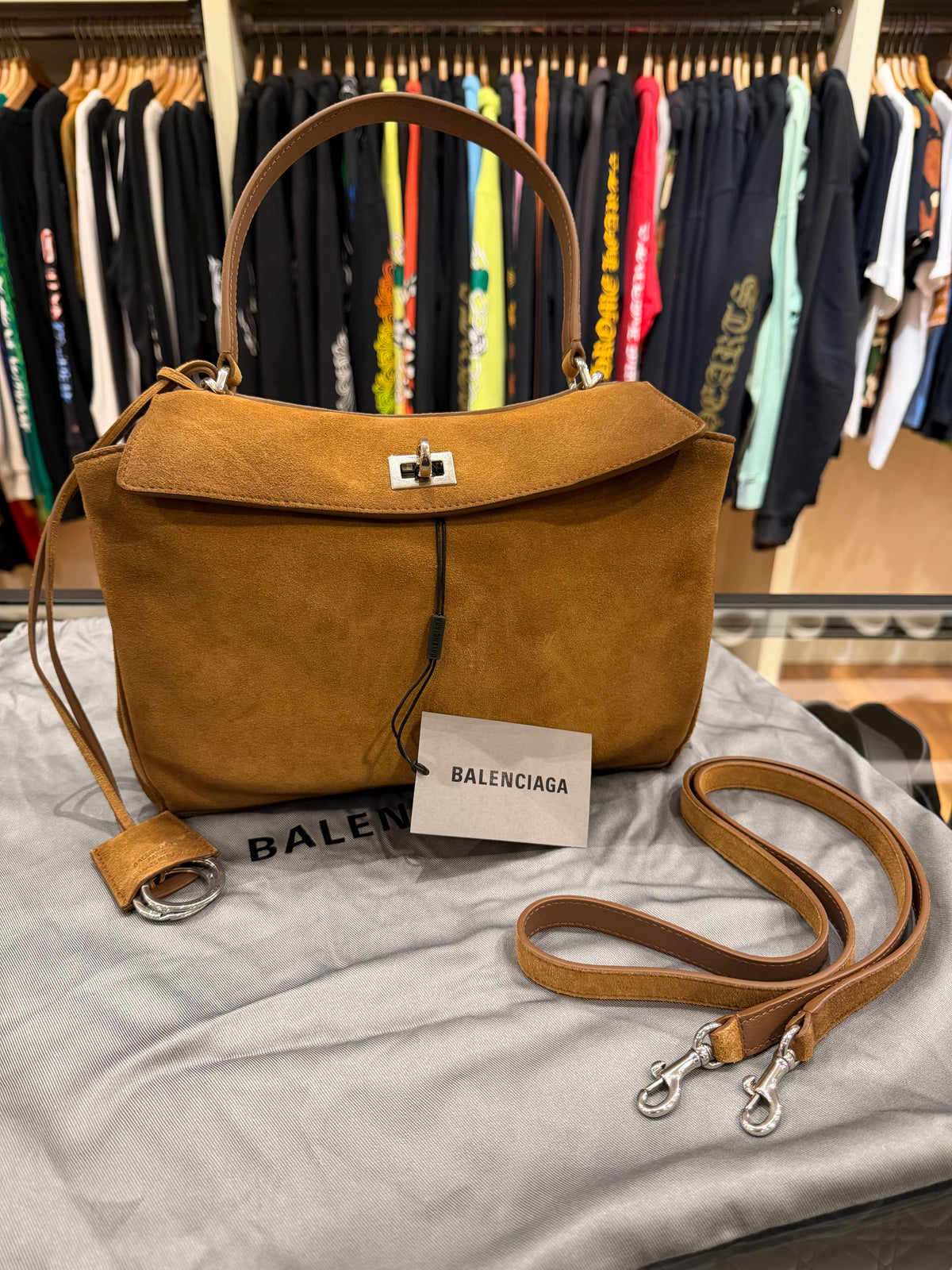 Balenciaga Rodeo Bag Small - Camel Suede